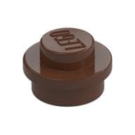 Plate Round 1 x 1 with Solid Stud em Marrom