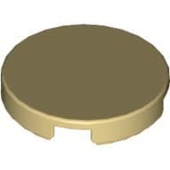 Tile Round 2 x 2 with Bottom Cross em Bege