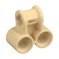 Technic Axle and Pin Connector Perpendicular Double em Bege