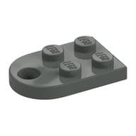 Plate Special 3 x 2 with Rounded End, Hole em Cinza escuro