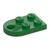 Plate Special 3 x 2 with Rounded End, Hole em Verde