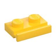 Plate Special 1 x 2 with Door Rail em Amarelo