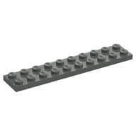 Plate 2 x 10 em Cinza escuro