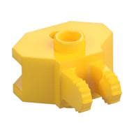 Hinge 1 x 2 Locking with 2 Fingers and Towball Socket, 9 Teeth em Amarelo