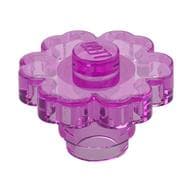 Plant, Flower 2 x 2 - Round [Open Stud] em Rosa escuro translúcido