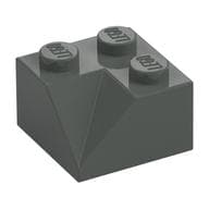 Brick Sloped 45° 2 x 2 Double Concave em Cinza escuro