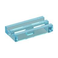 Tile Special 1 x 2 Grille with Bottom Groove em Azul claro translúcido