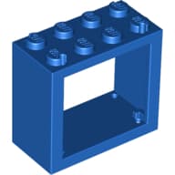 Window 2 x 4 x 3 Frame with Solid Studs em Azul