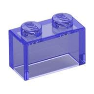 Brick 1 x 2 without Bottom Tube em Roxo translúcido