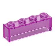 Brick 1 x 4 without Bottom Tubes em Rosa escuro translúcido
