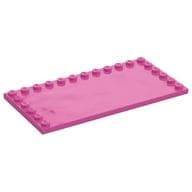 Plate Special 6 x 12 with Studs on 3 Edges em Rosa médio escuro
