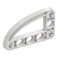 Technic Beam 3 x 5 L-Shape with Quarter Ellipse Thin em Branco