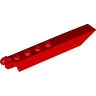 Hinge Plate 1 x 8 Locking with Angled Side Extensions, Rounded Plate Underside, 9 Teeth em Vermelho