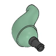 Animal / Creature Body Part, Neck / Tail, S Curve with Pin em Verde areia