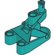 Large Figure Foot, 3 x 4 1/2 x 2 1/3 with Technic Pin Connector em Turquesa escuro