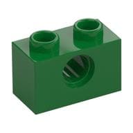 Technic Brick 1 x 2 [1 Pin Hole] em Verde