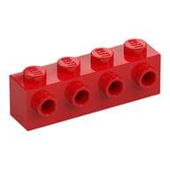 Brick Special 1 x 4 with 4 Studs on One Side em Vermelho