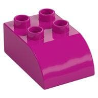 Duplo Brick 2 x 3 with Curved Top em Magenta