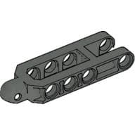 Technic Steering Arm 6.5 x 2 with Towball Socket Rounded, Chamfered em Cinza escuro