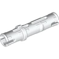 Technic Pin Long with Friction Ridges Lengthwise, 2 Center Slots em Branco