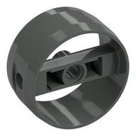 Technic Cylinder 4 x 4 with Pin Holes and Centre Bar, Closed Sides on Bar em Cinza escuro