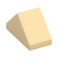 Brick Sloped 45° 2 x 1 Double with Inside Stud Holder em Bege