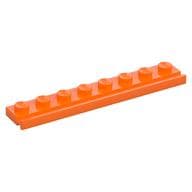 Plate Special 1 x 8 with Door Rail em Laranja