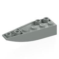 Brick Wedged, Curved Inverted 6 x 2 Right em Cinza claro