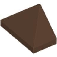 Brick Sloped 45° 2 x 1 Triple with Ovoid Bottom Pin em Marrom