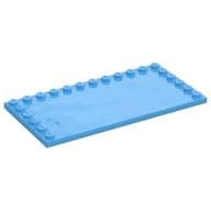 Plate Special 6 x 12 with Studs on 3 Edges em Azul médio