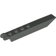 Hinge Plate 1 x 8 Locking with Angled Side Extensions, Rounded Plate Underside, 9 Teeth em Cinza escuro