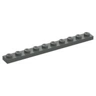 Plate 1 x 10 em Cinza escuro