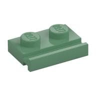 Plate Special 1 x 2 with Door Rail em Verde areia