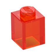 Brick 1 x 1 em Laranja neon translúcido