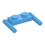 Plate Special 1 x 2 with Handles [Flat Ends / Low Attachment] em Azul médio