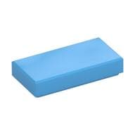 Tile 1 x 2 with Groove em Azul médio
