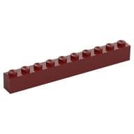 Brick 1 x 10 em Vermelho escuro