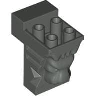 Brick Special 2 x 3 x 3 with Cutout and Lion Head [Hollow Studs] em Cinza escuro