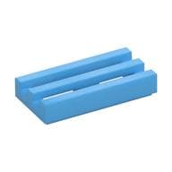 Tile Special 1 x 2 Grille with Bottom Groove em Azul médio