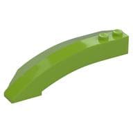 Brick Wedged, Curved 8 x 3 x 2 Open Right em Verde-limão
