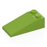 Brick Sloped 18° 4 x 2 em Verde-limão