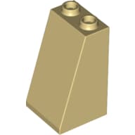 Brick Sloped 75° 2 x 2 x 3 [Hollow Studs] em Bege