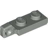 Hinge Plate 1 x 2 Locking with 1 Finger On End, with Groove em Cinza claro