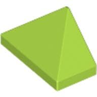 Brick Sloped 45° 2 x 1 Triple with Ovoid Bottom Pin em Verde-limão