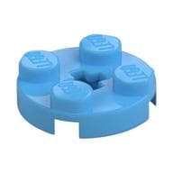 Plate Round 2 x 2 with Axle Hole Type 1 (+ Opening) em Azul médio