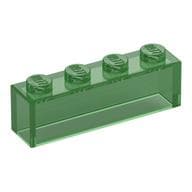 Brick 1 x 4 without Bottom Tubes em Verde translúcido