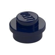 Plate Round 1 x 1 with Solid Stud em Azul escuro