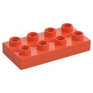 Duplo Plate 2 x 4 em Laranja avermelhado vivo