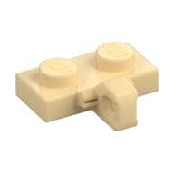 Hinge Plate 1 x 2 Locking with 1 Finger on Side, with Groove em Bege