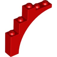 Brick Arch 1 x 5 x 4 [Continuous Bow] em Vermelho